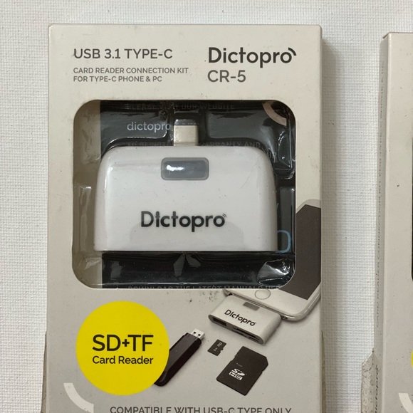 2 Dictopro CR-5 - USB 3.1 Type C, CARD READER, SD+TF Card Reader New Sealed. - Picture 2 of 6